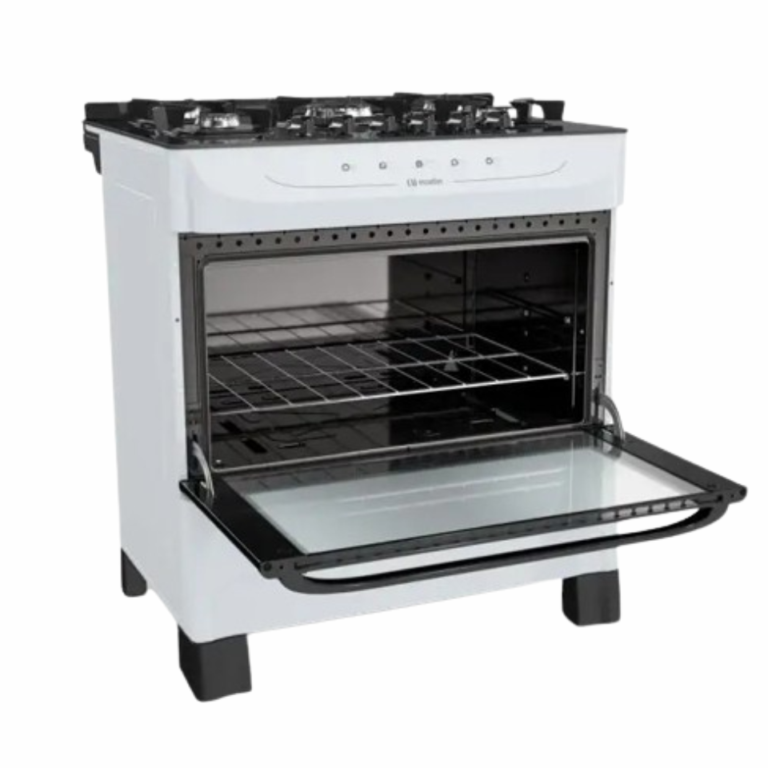 fogão cor branco tampa aberta