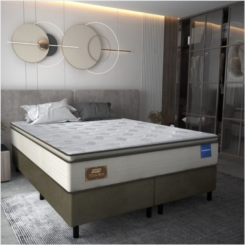 CONJUNTO CASAL BASE SIMPLES - colchão gazin titan