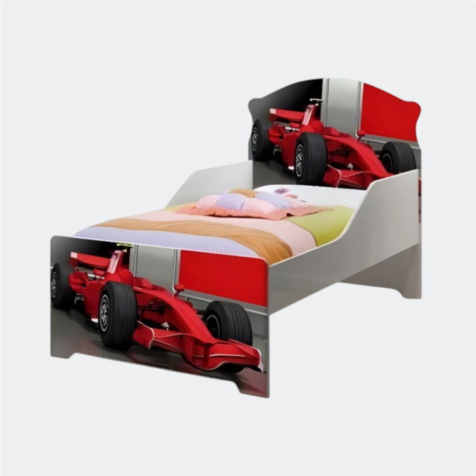 CAMA JUVENIL LIVIA CARROS - BRANCO ADESIVADA 01