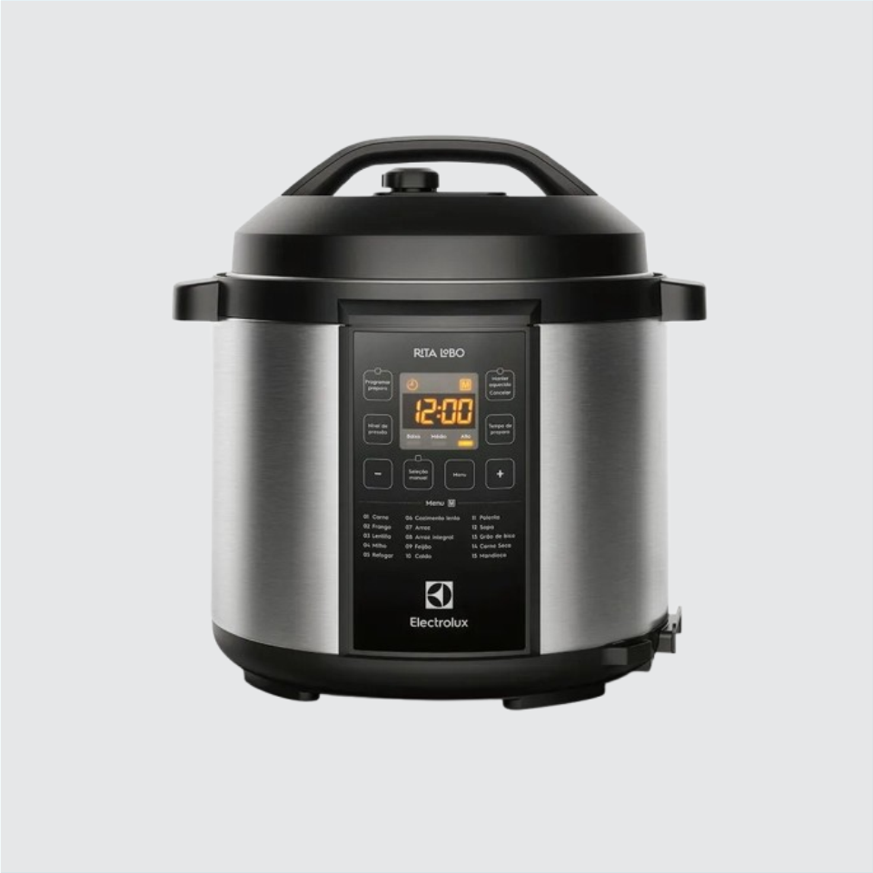 PANELA DE PRESSÃO ELÉTRICA ELECTROLUX 6 LITROS 127vts cor preto painel digital 01