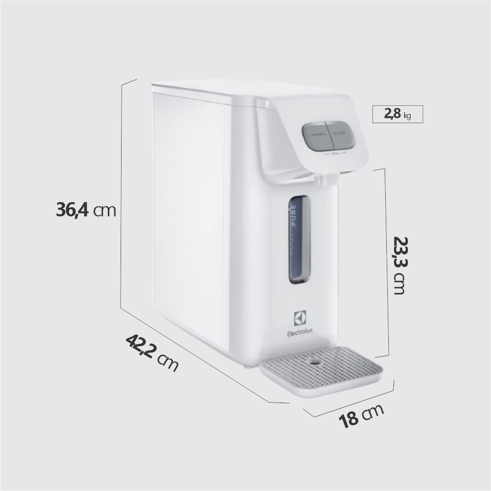 PURIFICADOR ELETRNICO ELECTROLUX COMPACTO COR BRANCO BIVOLT 02