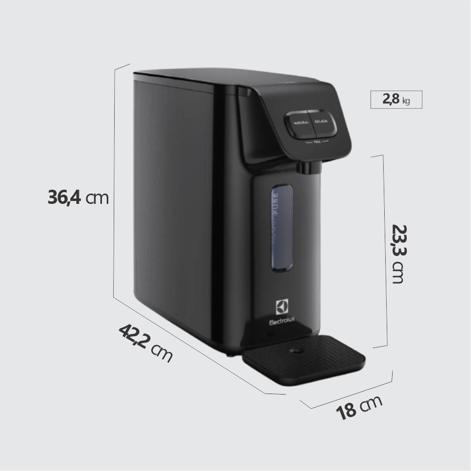 PURIFICADOR ELETRNICO ELECTROLUX COMPACTO COR PRETO BIVOLT02