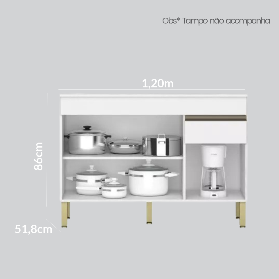 GABINETE DE COZINHA HOLAMBRA 1,20 M COR SUPREMO FREIJÓ 01