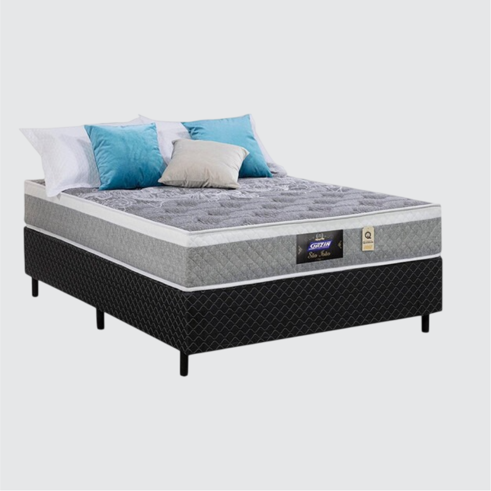 Conjunto Box Queen com Colchão Molas São Joao - 1,58 x 66cm ..