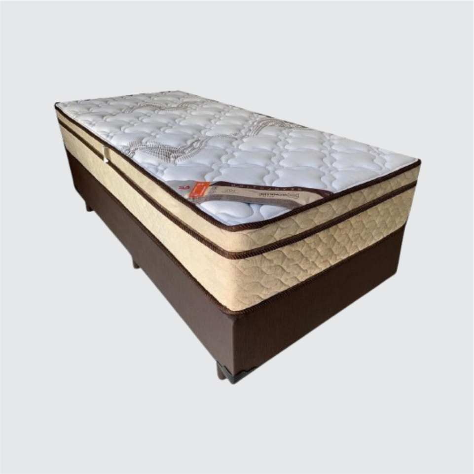 conjunto box solteiro com colchão molas ensacadas revolution tecnopedic.