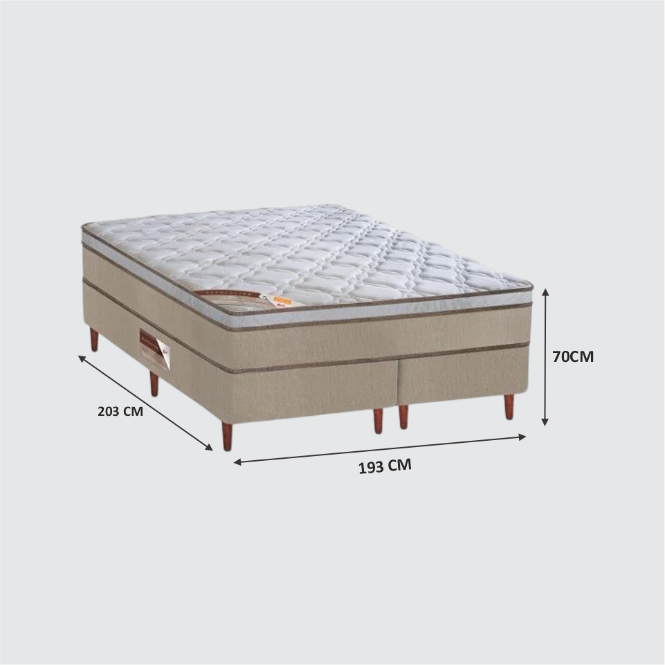 CONJUNTO BOX C COLCHÃO MOLAS ENSACADAS REVOLUTION TECNOPEDIC KING medida