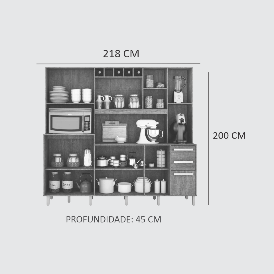 cozinha petra COR cimamomo grafite medida
