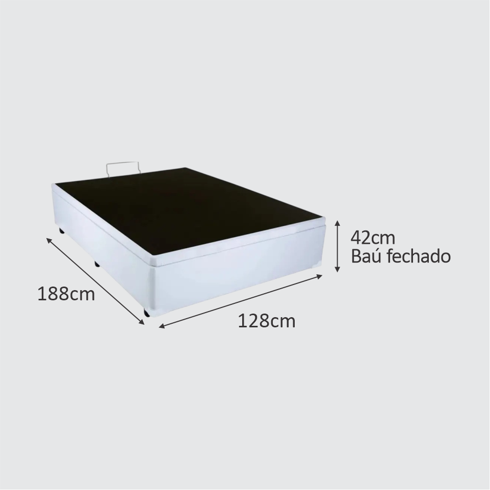 BASE BOX BAÚ VIUVA 1,28 CORINO BRANCO MEDIDAS
