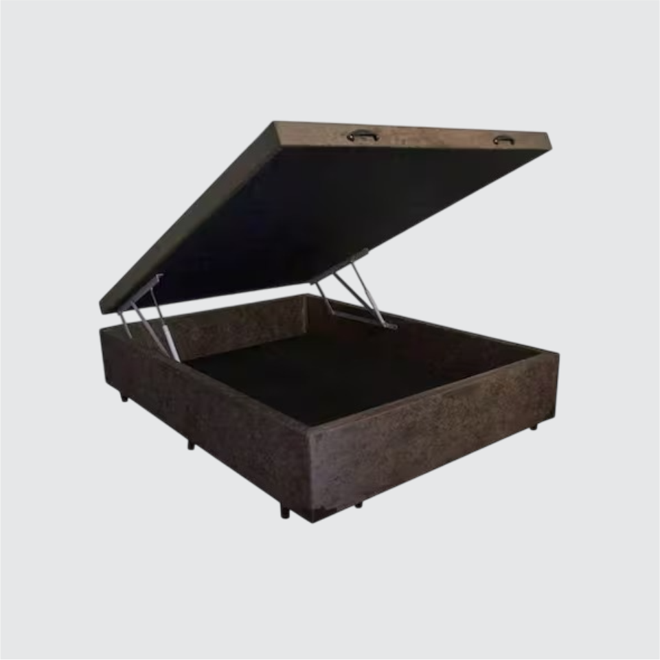 BASE BOX BAÚ VIUVA 1,28 SUEDE MARROM