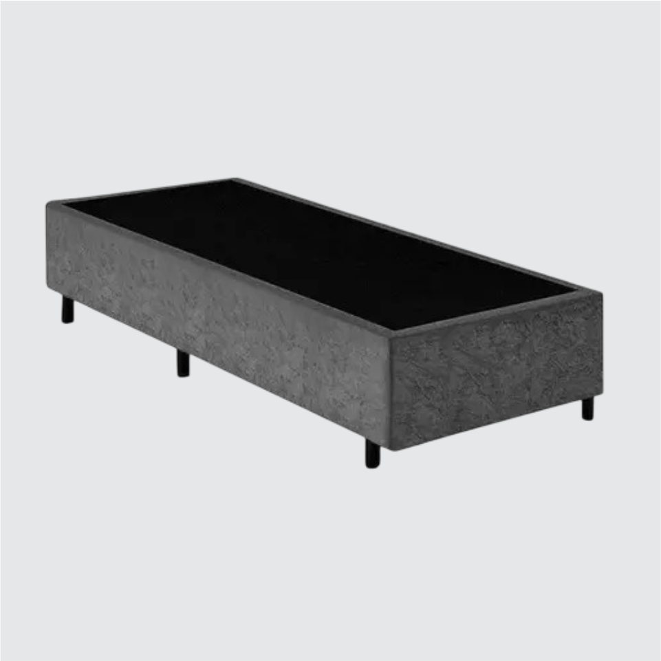 BASE BOX COMUM SOLTEIRO suede cinza