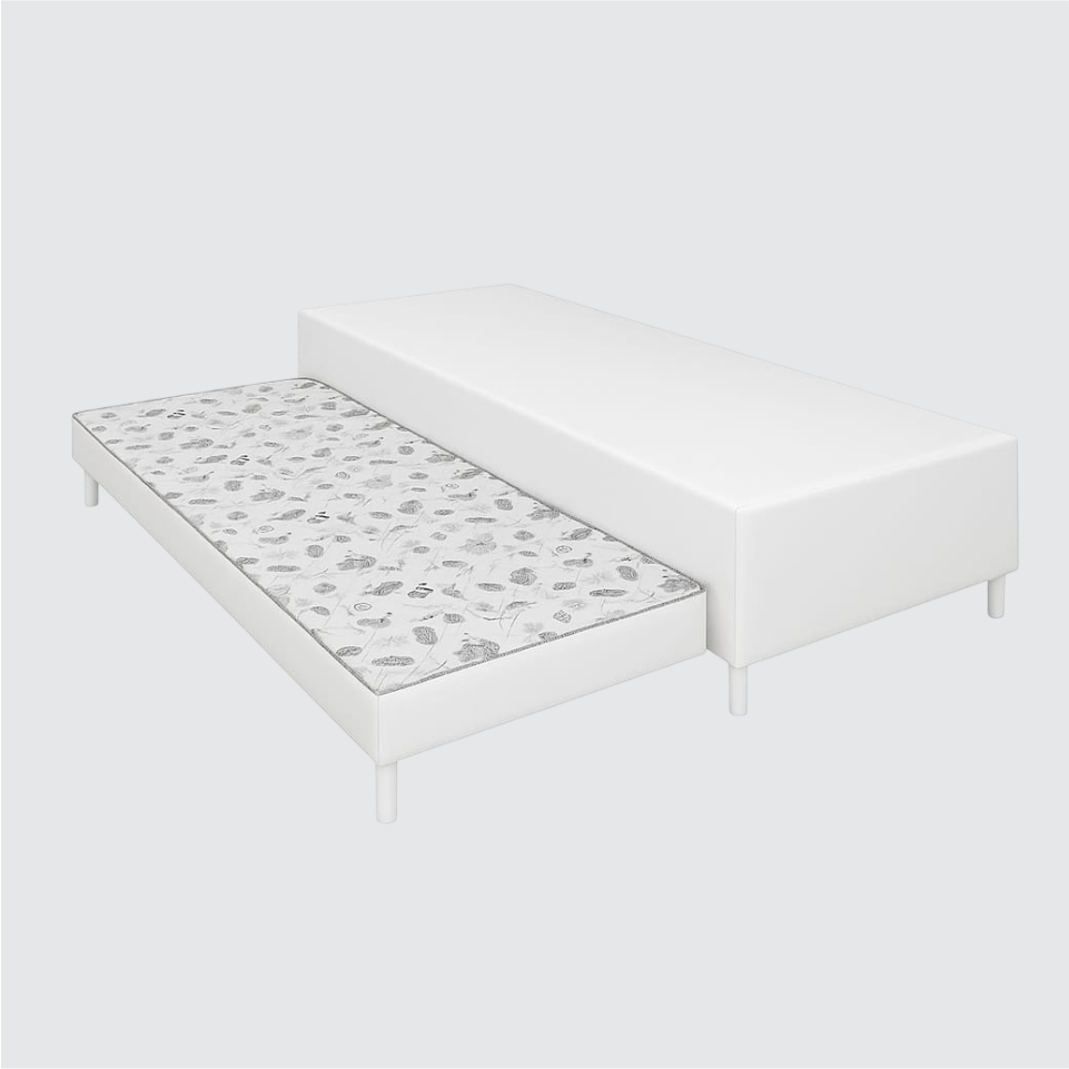 BASE BOX SOLTEIRO C AUXILIAR COM ESPUMA BRANCO