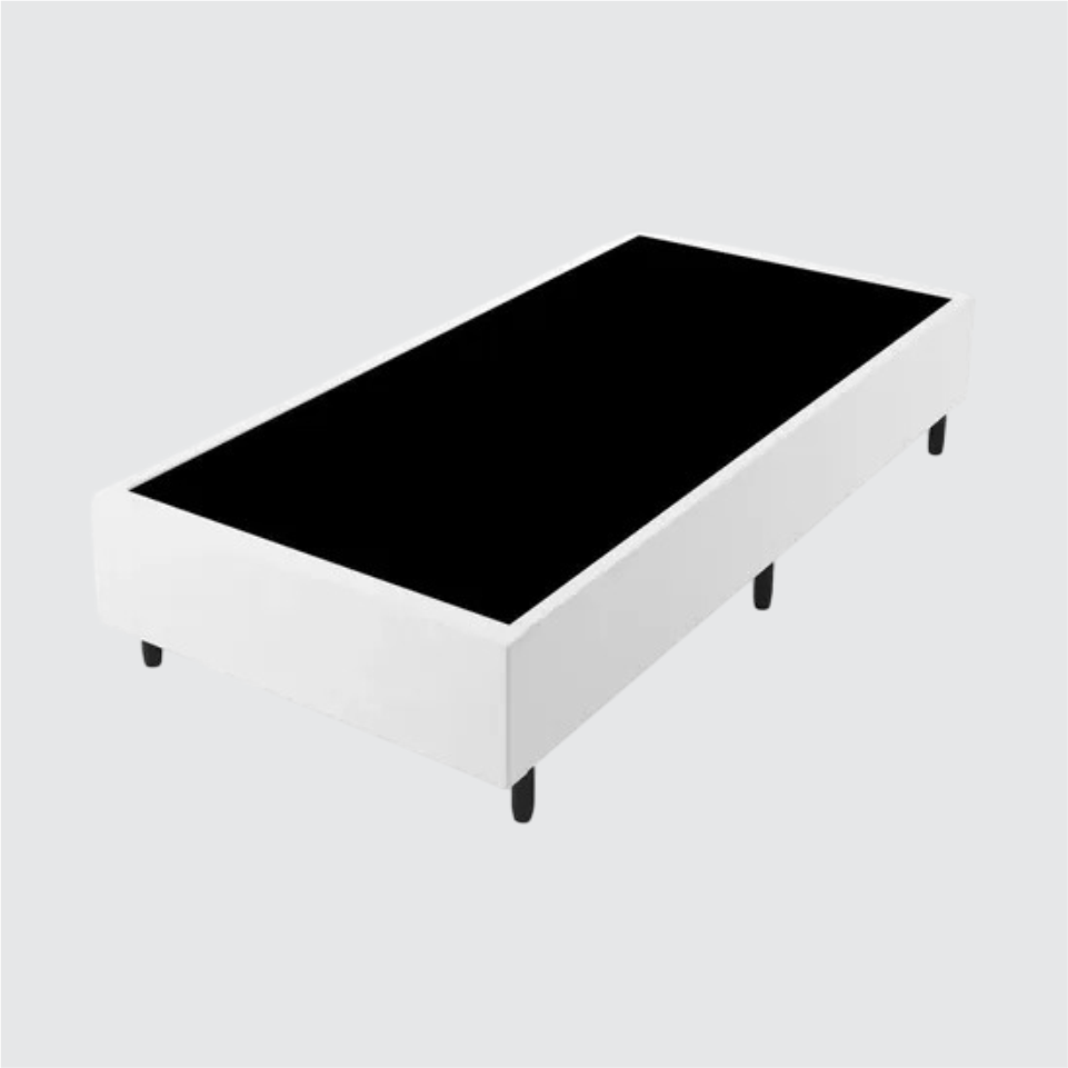 BASE BOX SOLTEIRO COMUM CORINO BRANCO