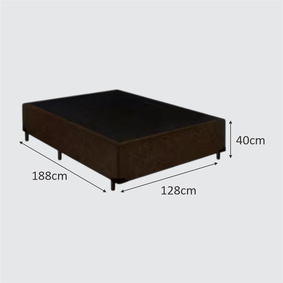 BASE BOX VIUVA 1,28 SUEDE MARROM MEDIDAS