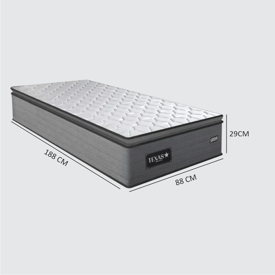 COLCHÃO SOLTEIRO MOLAS ENSACADAS TEXAS medidas