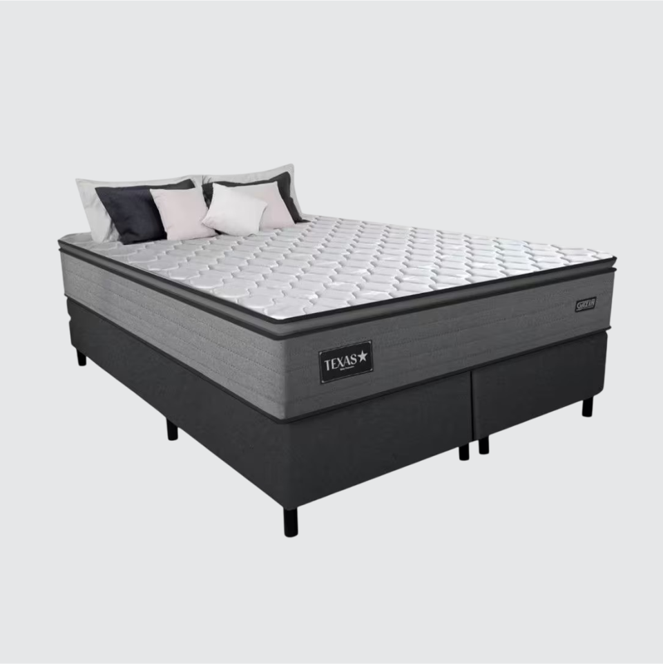 CONJUNTO BOX KING COM COLCHÃO MOLAS TEXAS