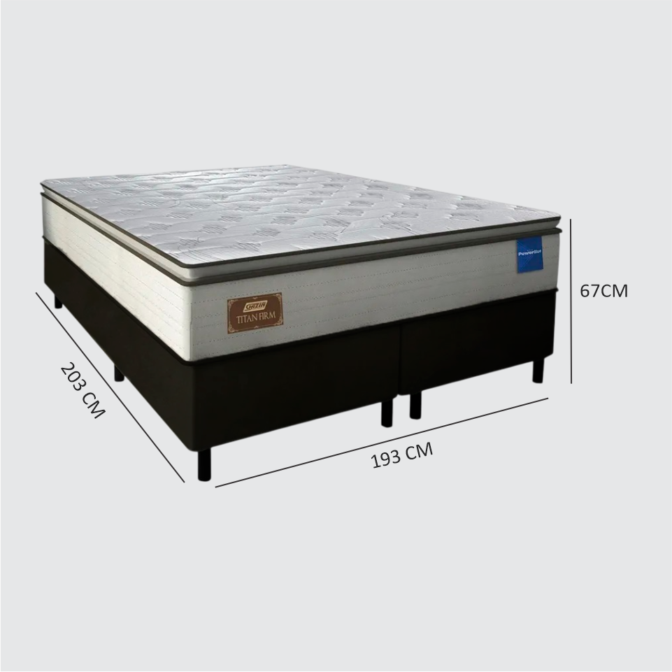 CONJUNTO BOX KING COM COLCHÃO MOLAS TITAN FIRM medidas