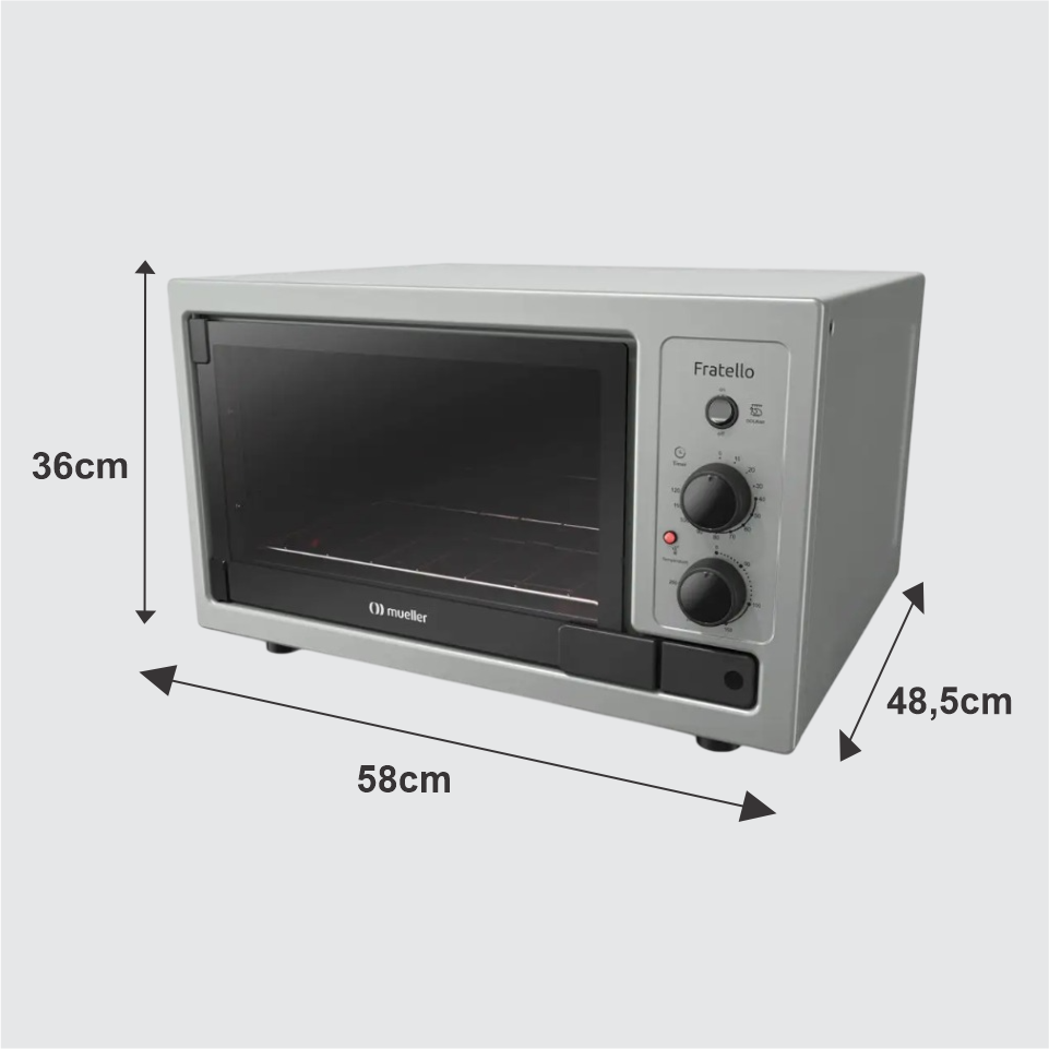 FORNO ELÉTRICO DE BANCADA FRATELLO 44 LITROS TITANIO