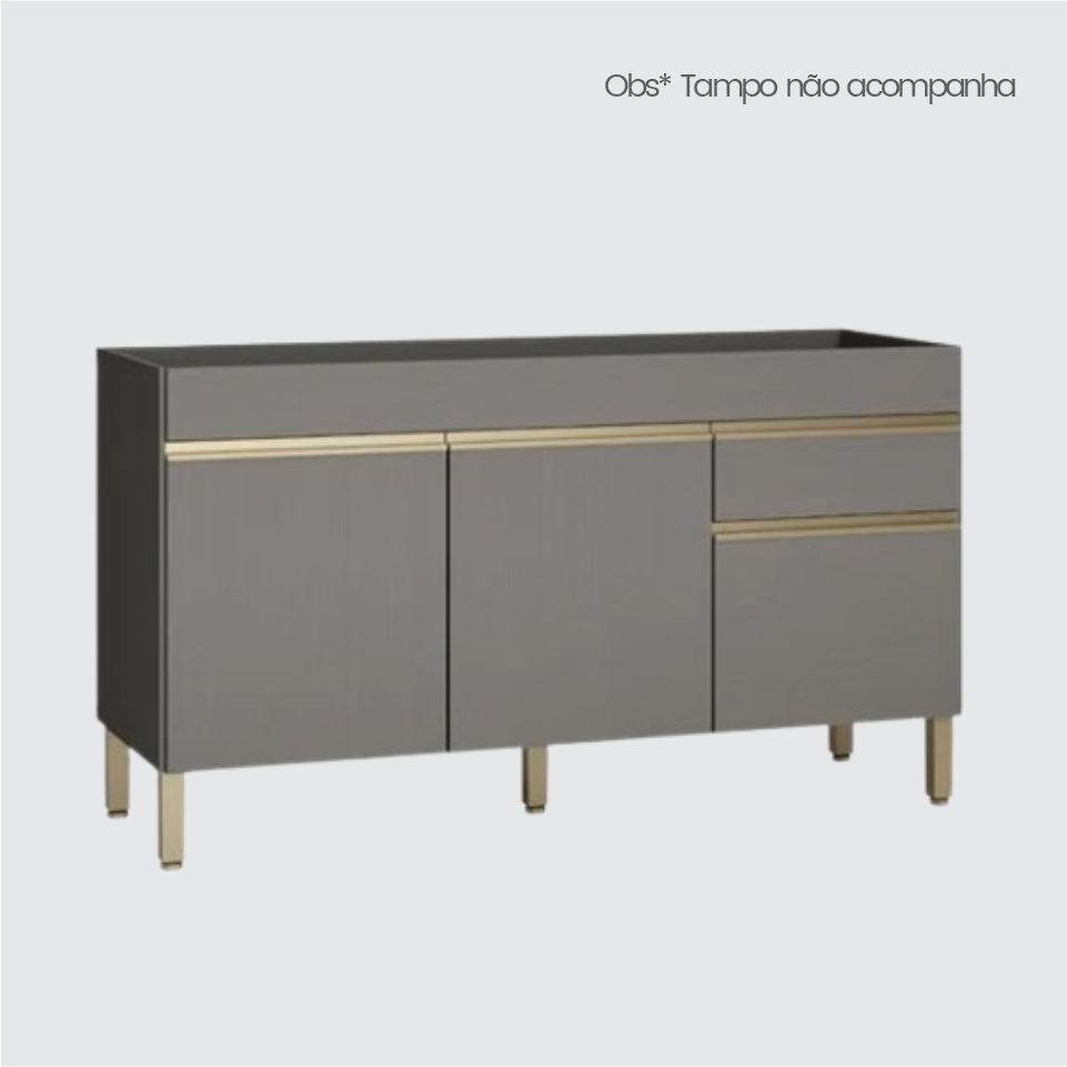 GABINETE DE COZINHA HOLAMBRA 1,50 METROS FREIJÓ GRIS