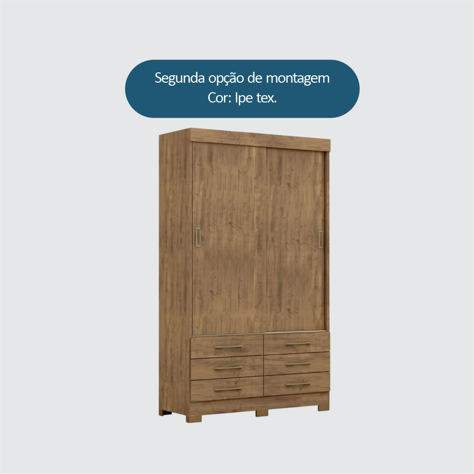 GUARDA ROUPA NEVADA NEW MOSCOU SEM ESPELHO Ipe tex Off white.