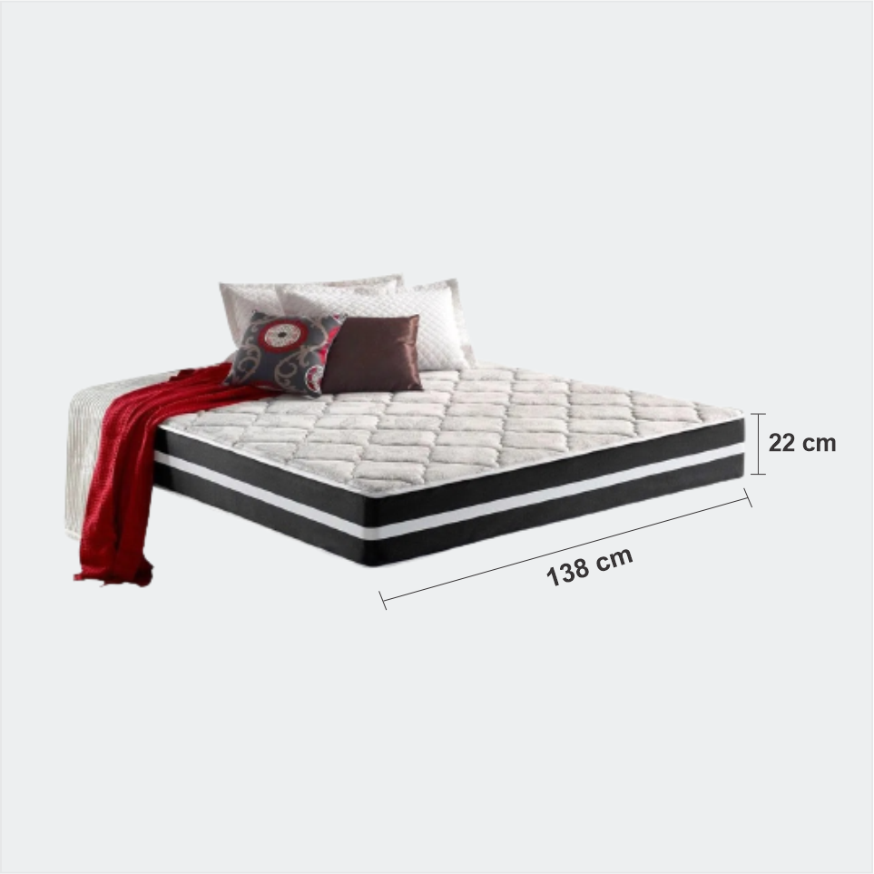 Colchão de Molas Ensacadas Superlastic - Casal - Preto.