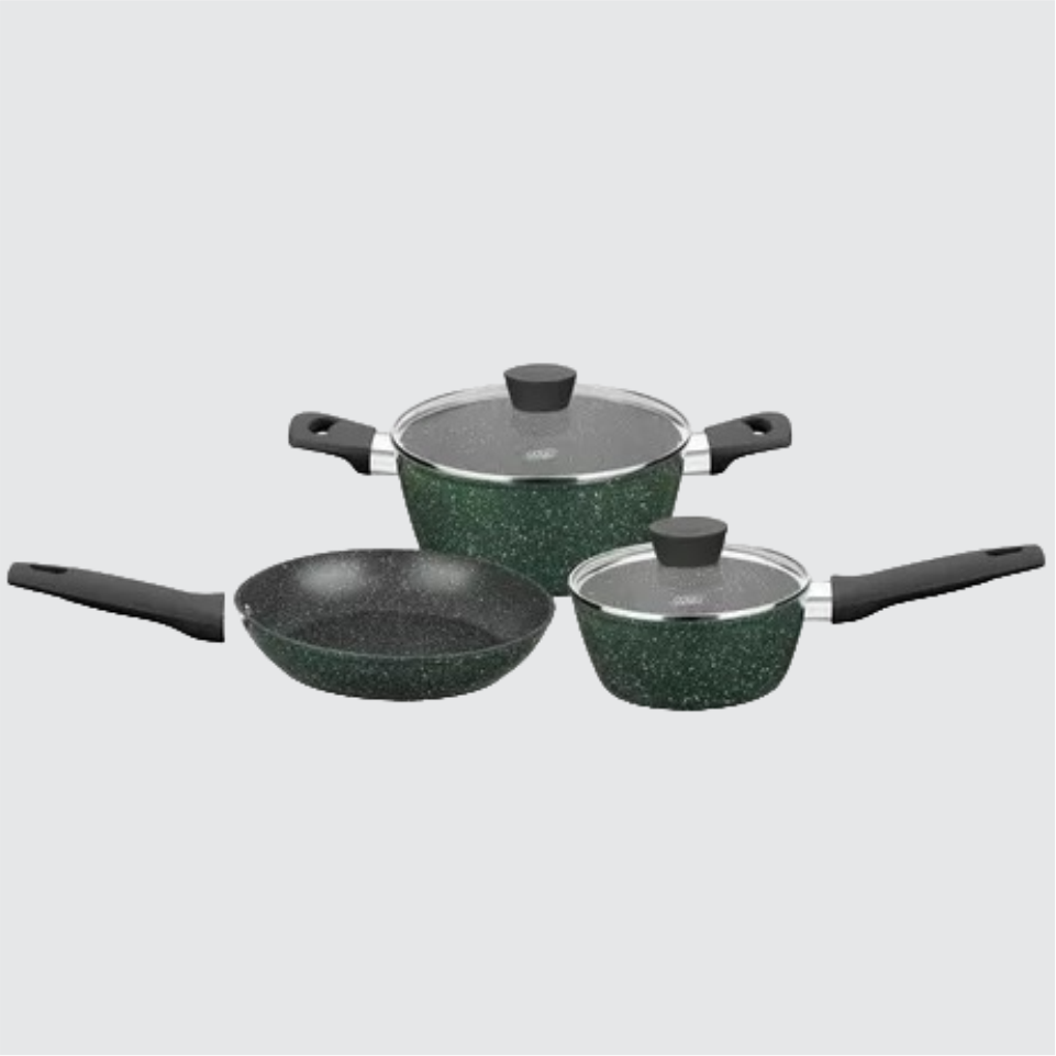 Conjunto de Panelas Carmela 3 peças - cor Verde