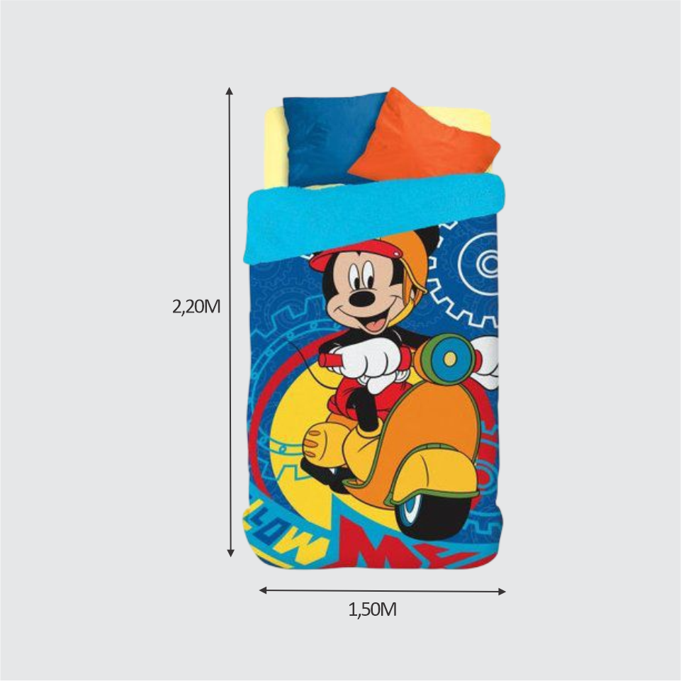 EDREDOM SOLTEIRO LÃ DE CARNEIRO MICKEY