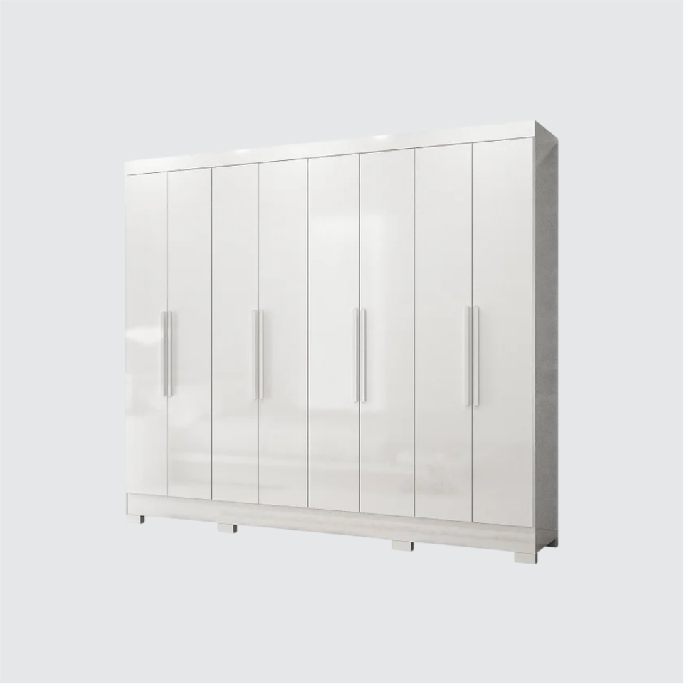 Guarda Roupa Diplomata 8 Portas sem Espelho - Cor Branco