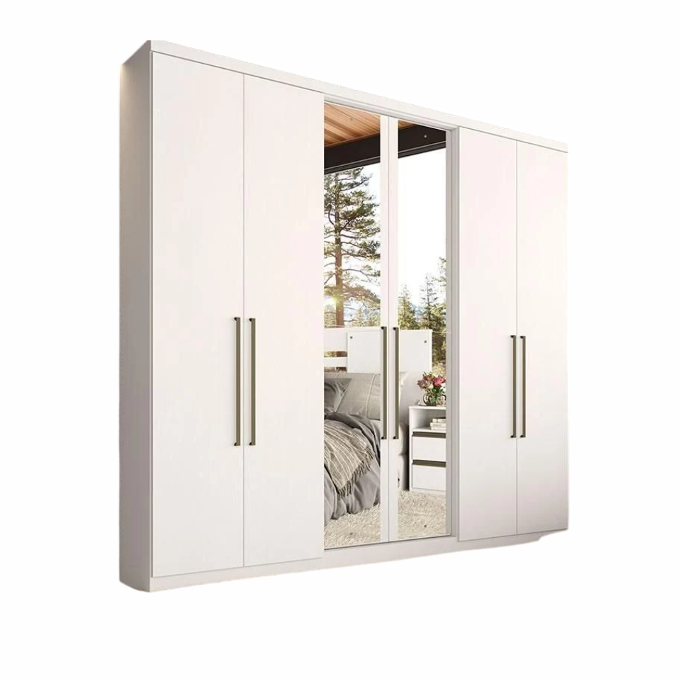 GUARDA ROUPA TROIA COM ESPELHO BRANCO