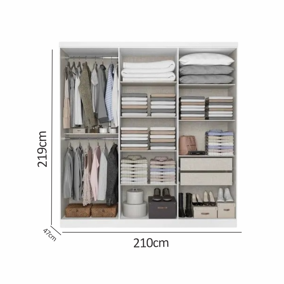 GUARDA ROUPA TROIA SEM ESPELHO BRANCO..