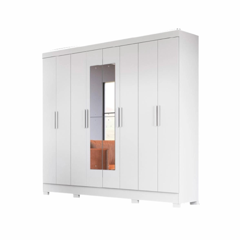 Guarda Roupa Diplomata Com Espelho Branco