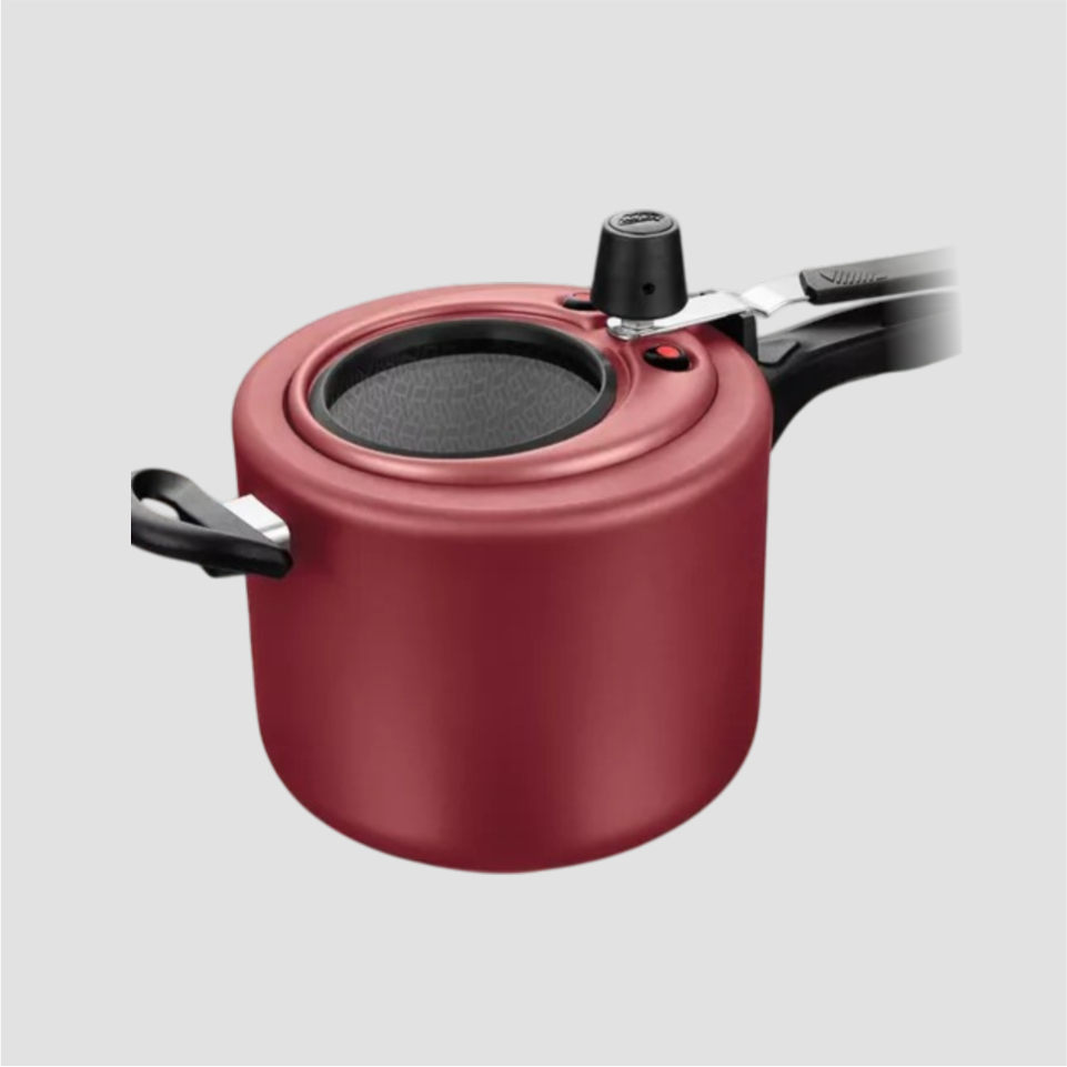 PANELA DE PRESSÃO ANTIADERENTE 8,0 LITROS VISOR SUPERIOR COR CEREJA