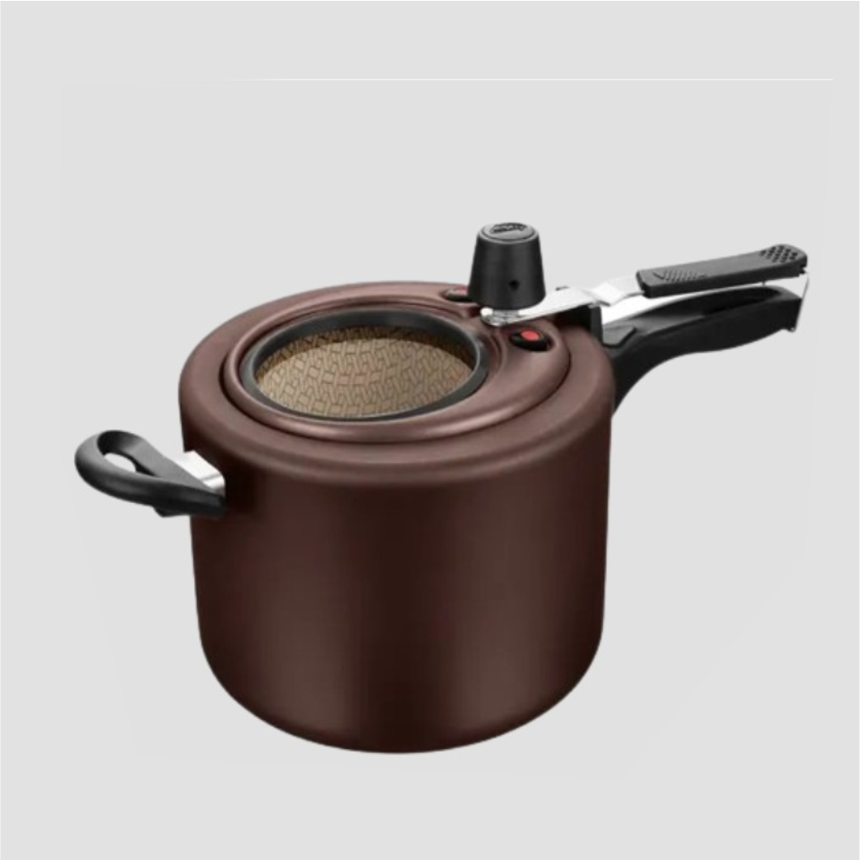 Panela de Pressão antiaderente visor superior Cor Chocolate - 4,5 litros